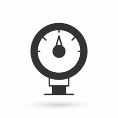 Grey Motor gas gauge icon isolated on white background. Empty fuel meter. Full tank indication. Vector