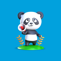 3D Rendering Panda Holding Megaphone for Marketing Illustration © AGUNG