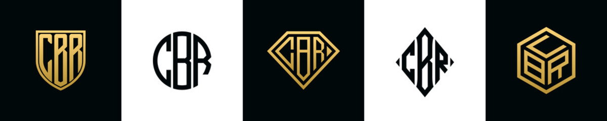 Initial letters CBR logo designs Bundle