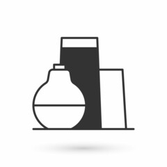 Grey Oil tank storage icon isolated on white background. Vessel tank for oil and gas industrial. Oil tank technology station. Vector