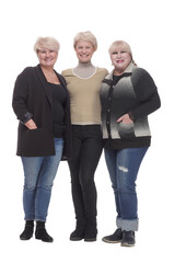 in full growth. three happy women standing together.