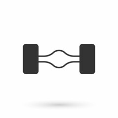 Grey Chassis car icon isolated on white background. Vector