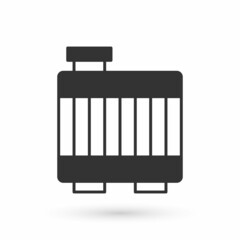 Grey Car radiator cooling system icon isolated on white background. Vector