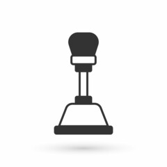 Grey Gear shifter icon isolated on white background. Manual transmission icon. Vector