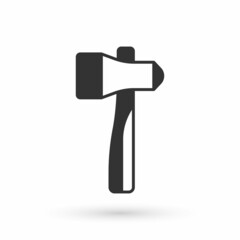 Grey Hammer icon isolated on white background. Tool for repair. Vector