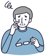 老眼　男性　シンプルイラスト