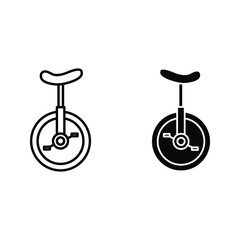 Unicycle bike icon. Monocycle icon color editable
