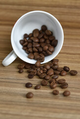 Arabica  coffee roasted beans that are ready to be grinded 