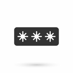 Grey Password protection and safety access icon isolated on white background. Security, safety, protection, privacy concept. Vector