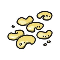 おやつ、おつまみの定番、カシューナッツのイラスト