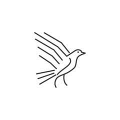 Dove Pigeon standing Line Icon Template Isolated