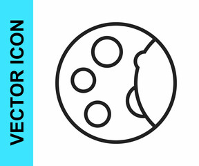 Black line Moon phases icon isolated on white background. Vector