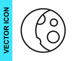 Black line Moon phases icon isolated on white background. Vector