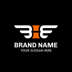 B,H,E Wings Logo Design