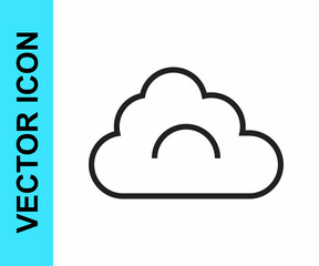 Black line Cloud icon isolated on white background. Vector