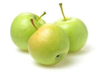 Green apples isolated on white background