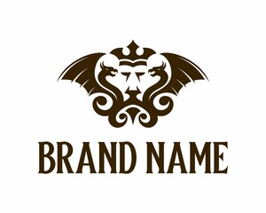 Lion Dragon Premium Vector. Lion and dragon logo.