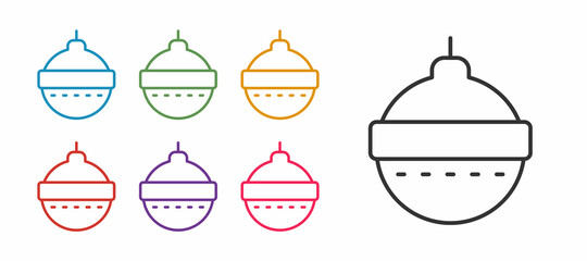 Set line Christmas ball icon isolated on white background. Merry Christmas and Happy New Year. Set icons colorful. Vector