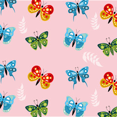 cute butterflies group pattern
