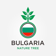 Bulgaria Global Nature Tree Logo Vector