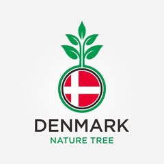 Denmark Global Nature Tree Logo Vector