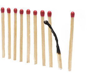 matches in row burned match concept burnout