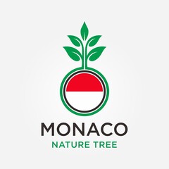 Monaco Global Nature Tree Logo Vector