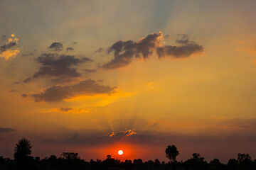 Fototapeta na wymiar Colorful of sunset, natural background