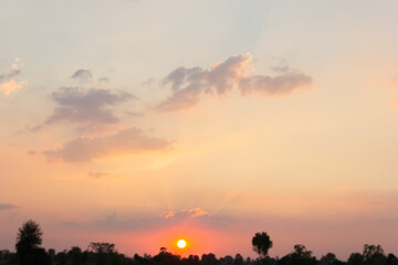 Colorful of sunset, natural background