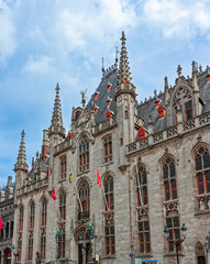 Fototapeta na wymiar The Palace of Justice is located on the Market Square, Bruges, West Flanders, Belgium,