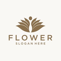 Spa business logo lotus Flower icon design Vector