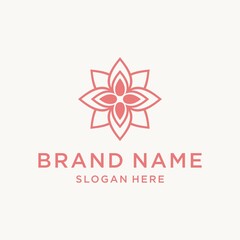 Spa business logo lotus Flower icon design Vector