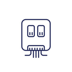 electric power box line icon on white