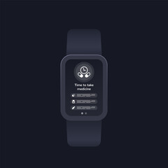pill reminder medical app in smart watch
