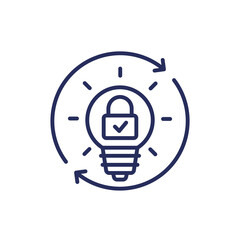 patent renewal line icon on white