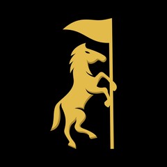Horse with Flag Logo