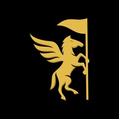 Pegasus With Flag Logo vector