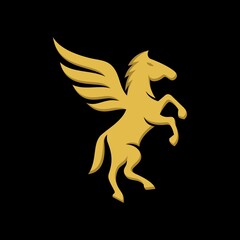 Pegasus logo. horse logo Premium Vector