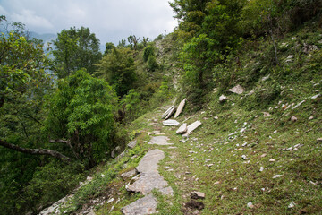 Obraz premium Annapurna Sanctuary trek part from Pitam Deurali to Bamboo.