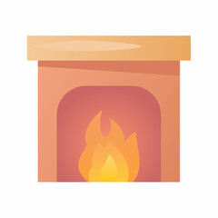 fireplace pit chimney winter single isolated icon with smooth style