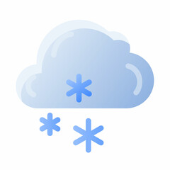 winter snow rain cloud single isolated icon with smooth style