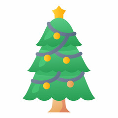 christmas tree decoration ornament single isolated icon with smooth style