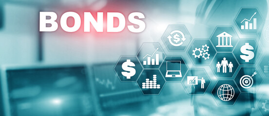 Bond Finance Banking Technology Business concept. Electronic Online Trade Market Network