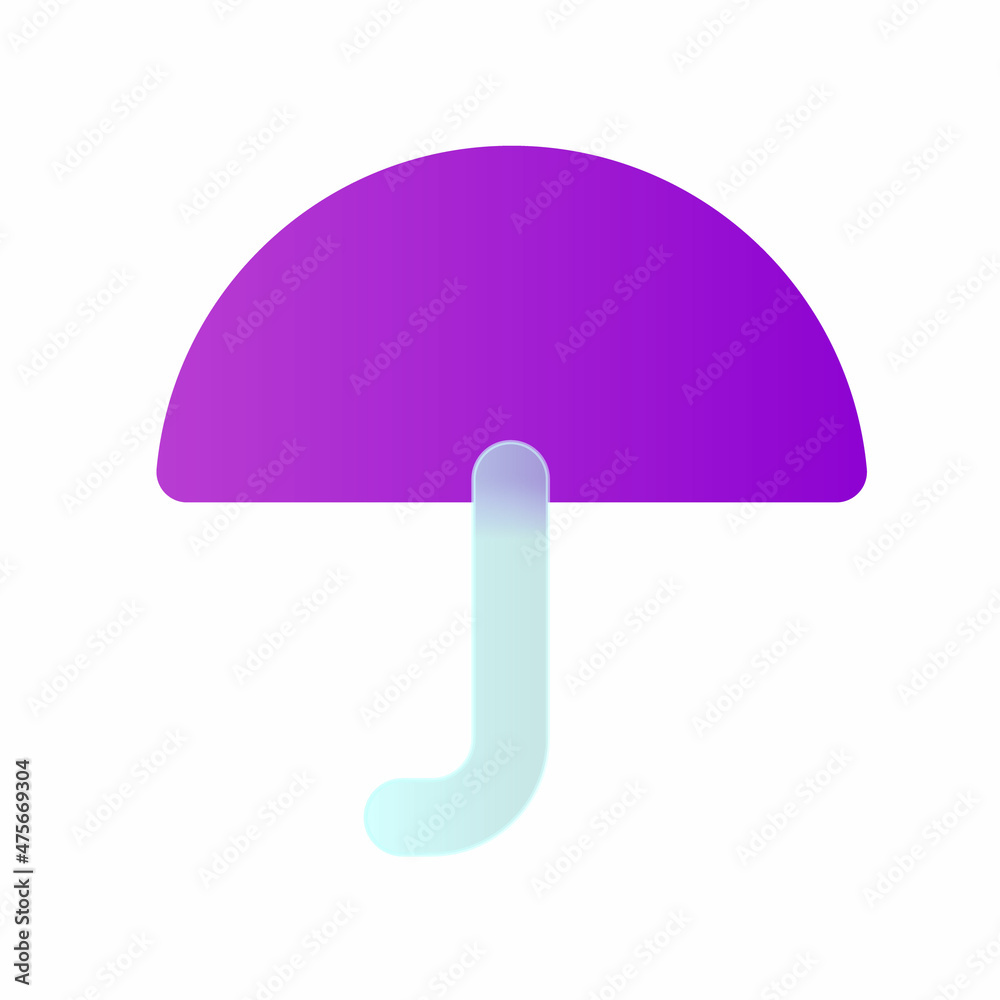 Aufkleber Vector modern trend icon in the style of glassmorphism with gradient, blur and transparency. umbrella symbol and icon