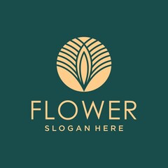 Spa business logo lotus Flower icon design Vector