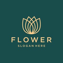 Spa business logo lotus Flower icon design Vector