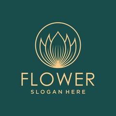 Spa business logo lotus Flower icon design Vector