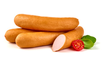 Boiled Sausages (Frankfurter), isolated on a white background.
