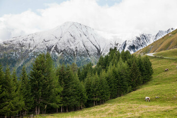 High alpine mountains in Austria alps. Beautiful autumn scenery