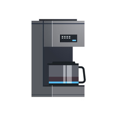 Filter coffee machine and home appliance flat vector illustration.